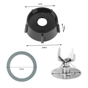 Replacement Parts For Oster Osterizer Blender Blades with 4902 Blender Jar Bottom & 6 Point Fusion Blade 4980 & 2 Pcs O Ring Rubber Seal Gasket