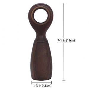 Salt and Pepper Grinder Refillable Solid Wood Spice Mill Ceramic Rotor Steel Core with Strong Adjustable Coarseness