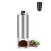 LHS Manual Coffee Grinder with Ceramic Conical Burr Stainless Steel Hand Crank Mill for Drip Coffee, Espresso, French Press, Turkish Brew