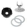 Blender Blade for Oster Osterizer with Two Rubber O Ring Seal Gasket & 4902 Blender Jar Bottom & 6 Point Fusion Blade 4980 replacement parts