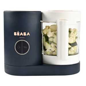 BEABA Babycook Neo, Glass Baby Food Maker, Glass Baby Food Processor, 4 in 1 Baby Food Steamer, Baby Food Blender, Baby Essentials, Make Fresh Healthy Baby Food at Home, 5.5 Cups, Midnight