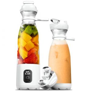 Portable Blender,Small Personal Blender for Shakes and Smoothies with 20oz Travel Bottles USB Rechargeable Powerful 300w Pulse High Speed Crushing Ice Protein Shake Drink Fresh Juice on the Go Dumcuw Blender BravoS
