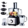 Food Processor, Kognita 8-in-1 Multi-function Food Processor & Vegetable Chopper, 500W with 2 Speeds Plus Pulse, for Chopping, Slicing, Fine Grating, Emulsifyin, Dough, With Grinding Cup and Mixing Cup