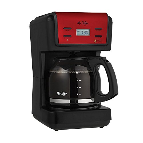 Mr. Coffee 12-Cup Red Programmable Coffee Maker with Brushed Stainless Accents (red)