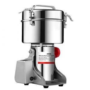 BI-DTOOL 2000gram Electric Grain Grinder Stainless Steel Pulverizer Grinding Machine Commercial Cereals Grain Mill for Kitchen Herb Spice Pepper Coffee with LCD Digital Display