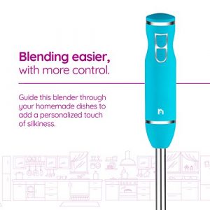 New House Kitchen Immersion Hand Blender 2 Speed Stick Mixer with Stainless Steel Shaft & Blade, 300 Watts Easily Food, Mixes Sauces, Purees Soups, Smoothies, and Dips, Turquoise