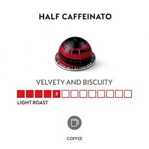 Nespresso Capsules VertuoLine, Half Caffeinato, Mild Roast Coffee, 30 Count Coffee Pods, Brews 7.8oz