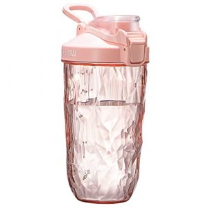LHHW-Shaker Bottles for Protein Mixes Diamond cut cup body -Leak Proof Design- BPA Free- Mix & Drink Shakes, Smoothies, More-22oz (2021 latest model PINK）