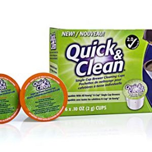 6-Pack of Cleaning Cups for Keurig K-Cup Machines - 2.0 Compatible, Stain Remover, Non-Toxic - By Quick & Clean