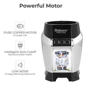 Balzano High Speed Nutri Blender/Mixer/Smoothie Maker - 1000 Watts - 8 Pcs Set, Silver Compact