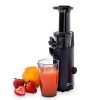 DASH Deluxe Compact Masticating Slow Juicer, Easy to Clean Cold Press Juicer with Brush, Pulp Measuring Cup, Frozen Attachment and Juice Recipe Guide - Black