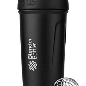 BlenderBottle 24 Ounce Strada Insulated Stainless Steel Protein Shaker Bottle - Red and Black Combo - Double Wall Vacuum Insulation Keeps Drinks Cold for 24 Hours