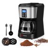 Nidouillet Drip Coffee Maker,Grind and Brew Automatic Coffee Machine,5 Cup Programmable Smart Coffee Maker with Timer,Electric Coffee Brewer with Glass Carafe Coffee Pot,Keep Warm,Anti-Drip AB0228