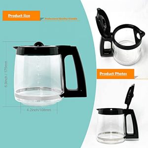 Ulrempart 12-Cup Replacement Coffee Carafe Pot | Compatible with Hamilton Coffee Maker, Machine, Brewer | Fit for Models 49980A, 49980Z, 49983, 49618, 46300, 46310, 49976, 49966, 49350 | Black