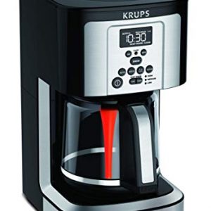 KRUPS Thermobrew EC324050 Savoy Programmable Coffee Maker 14 Cup, 9.6 X 8.3 X 14.2 In, Black & Silver