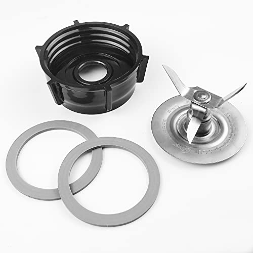 Blender Replacement Parts Compatible with Oster Blender Ice Blades ABS Plastics Base Stainless Steel Ice Blade and Two Rubber O Ring Seal Gasket,Compatible with Oster Osterizer Blender Accessories