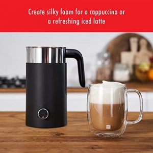 ZWILLING Enfinigy Cool Touch Milk Frother, Hot and Cold Foam Electric Milk Frother, Velvety, Creamy Microbubbles for Milk and Plant-based Milk Substitutes