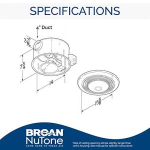 Broan-NuTone 9093WH Exhaust Fan, Heater, and Light Combo, Bathroom Ceiling Heater, 1500-Watts, 70 CFM, White
