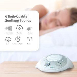 HoMedics White Noise Sound Machine | Portable Sleep Therapy for Home, Office, Baby & Travel | 6 Relaxing & Soothing Nature Sounds, Battery or Adapter Charging Options, Auto-Off Timer Sound Spa