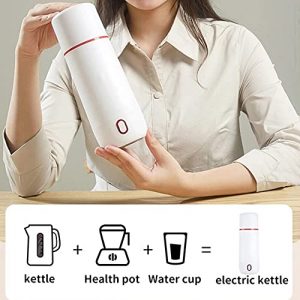 Portable Electric Kettle,Mini Travel Electric Hot Water Boiler Heater Kettle,Stainless Steel Interior, Auto Shut-Off and Boil-Dry Protection