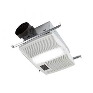Broan-NuTone QTX110HL Very Quiet Ceiling Heater, Fan, and Light Combo for Bathroom and Home, 0.9 Sones, 1500-Watt Heater, 60-Watt Incandescent Light, 110 CFM,White, 6" round