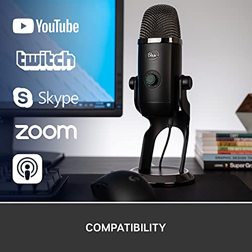 Blue Yeti X Professional Condenser USB Microphone with High-Res Metering, LED Lighting & Blue VO!CE effects for Gaming, Streaming & Podcasting on PC & Mac
