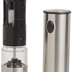 Cole & Mason Electric Salt and Pepper Grinder Set, Battery Operated Mill, Stainless Steel, 8