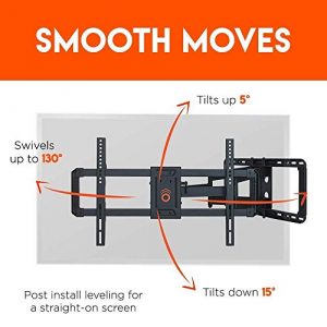 ECHOGEAR TV Wall Mount for Large TVs Up to 90" - Full Motion With Smooth Swivel, Tilt, & Extension - Universal Design Works with Samsung, Vizio, LG & More - Come With Hardware & Wall Drilling Template