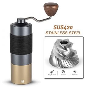 Manual Coffee Grinder - HEIHOX Hand Coffee Grinder with Adjustable Conical Stainless Steel Burr Mill, Capacity 30g Portable Mill Faster Grinding Efficiency Espresso to Coarse for Office, Home, Camping