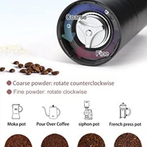 Cordless Burr Coffee Grinder Electric,USB Rechargeable with CNC Stainless Steel Conical Burr,Pour Over Coffee for Grinder Gift of Office Home Traveling Camping,USB Rechargeable