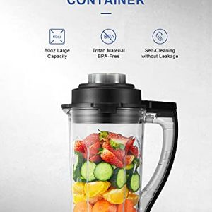 Ke- Blender for Kitchen, Smoothie Blender for Shakes and Smoothies, 1200W Professional Countertop Blender with Touch Screen, Various Speed Control, 60oz BPA Free Pitcher for Frozen Fruits, Ice Crush