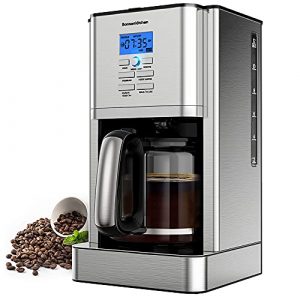 12 Cup Programmable Stainless Steel Drip Coffee Maker Machines Built in Hot Preservation Board Coffee Pot with Glass Carafe Permanent Filter Basket 60 Oz-(Light Model)-NEW CM8903