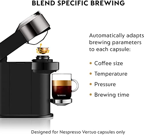 Nespresso BNV540DCR Vertuo Next Espresso Machine by Breville, Dark Chrome