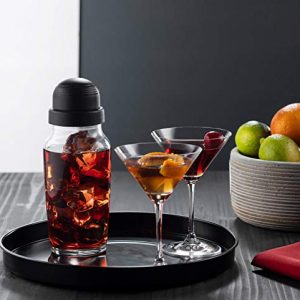 Godinger Cocktail Shaker, Martini Shaker, Italian Made Glass Bar Shaker, 19oz