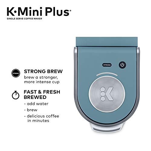Keurig K-Mini Plus Coffee Maker, Single Serve K-Cup Pod Coffee Brewer, 6 to 12 oz. Brew Size, Stores up to 9 K-Cup Pods, Evening Teal