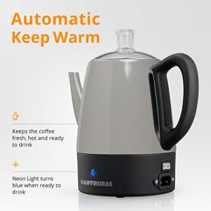 Gastrorag 4 Cup Electric Coffee Percolator, Stainless Steel, Gray