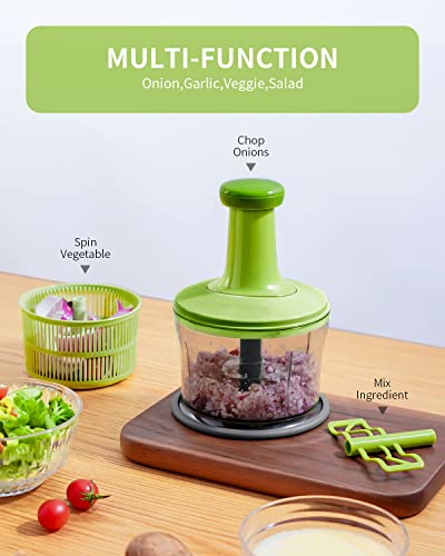 Food Chopper Handheld, Kolvoii Mini Food Processor Onion Chopper, Powerful Fruit Veggie Salad Kitchen Dicers And Mincers