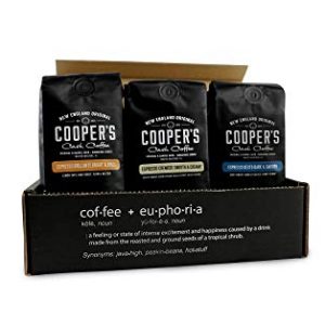 Espresso Coffee Box Set - Ground 3 Bag Gift or Sample Set | Brazilian, Kenya, Ethiopian Profile For Espresso | 24oz