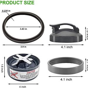 14 Pieces Blender Replacement Parts Extractor Blade and Cups for NutriBullet 600w & 900w Series, Including Gasket Shock Pad and Gear(1 Blade + 3 Cups +1 Lids)