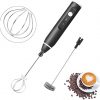 Milk Frother, Immersion Blender Cordlesss Foam Maker USB Rechargeable Small Mixer Handheld with 2 Stainless Whisks，Wisker for Stirring 3-Speed Adjustable Mini Frother for Cappuccino Latte Coffee Egg