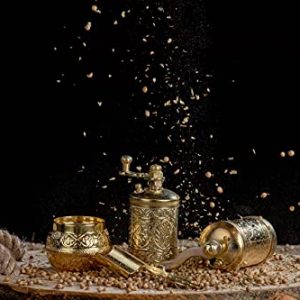 Salt And Pepper Grinder Set - Herb Grinder - Pepper Grinder Mill - Pepper Mill - Spice Grinder - Salt Grinder - Coffee Bean Grinder - Spice Grinder Manual (Gold)
