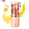 Portable Blender for Shakes and Smoothies APPARETE 420ml Personal Mini Blender Bottles Handheld Smoothie Juicer Cup Makers with 4000mAh Rechargeable & 6 3D Blades for Home Travel Office Sport… (pink)