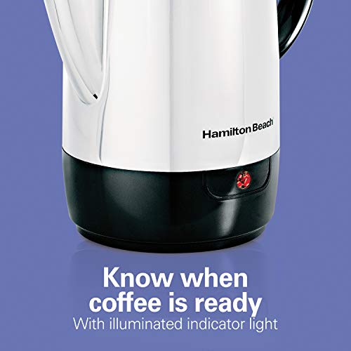 Hamilton Beach 12 Cup Electric Percolator Coffee Maker, Stainless Steel, Quick Brew (40616)