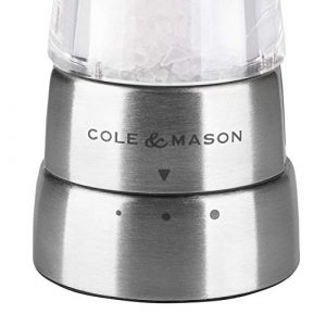Cole and Mason Gourmet Precision Derwent Salt and Pepper Mill Gift Set - Manual grinders, 19 cm tall, in stainless steel and acrylic