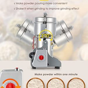CGOLDENWALL 700g Electric Grain Grinder Mill Safety Upgraded 2400W High-speed Spice Herb Grinder Commercial Superfine Powder Machine Dry Cereals Pulverizer CE 110V (700g Swing Type)