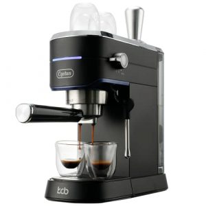 CYETUS Espresso Machine for Home Barista CYK7602, Milk Steam Frother Wand, for Espresso, Cappuccino and Latte, Black