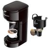 Single Serve Coffee Maker Coffee Brewer Compatible with K-Cup Single Cup Capsule with 6 to 14oz Reservoir, Mini Size (Black)