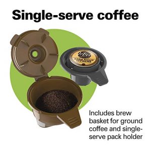 Hamilton Beach 49975 FlexBrew Single Serve Maker with 40 oz. Reservoir, Compatible with K-Cup Packs or Ground Coffee, 3 Brewing Sizes, Black