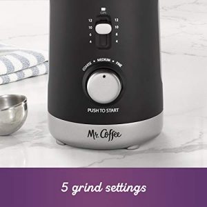 Mr. Coffee Multi-Grind 12-Cup Automatic Coffee Grinder, Black