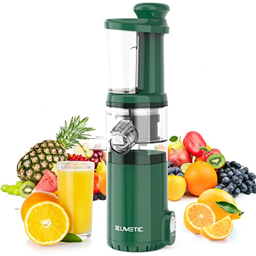 LINMETIC Compact Slow Juicer, Masticating Juicer with Quiet Motor, Cold Press Juicer Easy to Clean, Reverse Function & BPA Free Celery Juicer Machine for Fruit and Vegetable (Green)